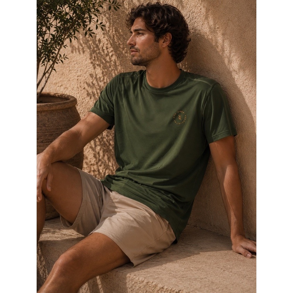 Ten Thousand Far SS Shirt Mens Large Olive Green Run Free Association Tee